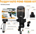 hygger Large Programmable Auto Pond Feeder with LCD Display Controller Automatic Fish Food Feeding Dispenser Outdoor Koi