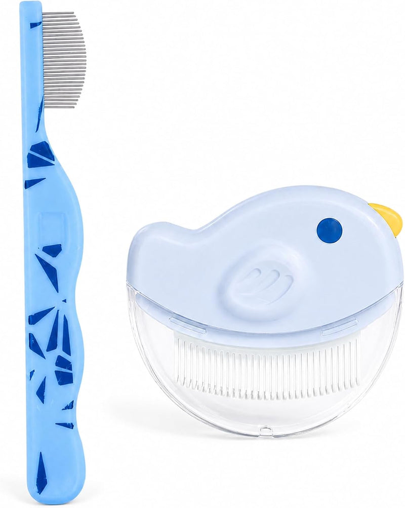 2 Pack Pet Eye Face Comb and Cat Shedding Brush for Dogs Cats