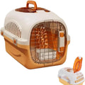 Hard Cat Carrier for Large Cats up to 20 lbs, Top Loading Plastic Pet Travel Kennel with Hard Shell, Metal Wire Door, Ro