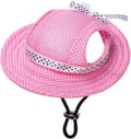 Round Brim Princess Hat Visor Hat Pet Dog Mesh Porous Sun Hat with Ear Holes for Small, Extra Small Dog Teddy, Pug, Chih