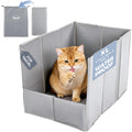MEEXPAWS Travel Litter Box for Cats, XL Portable Litter Box Waterproof, High Sided Collapsible Foldable with Carry Bag, 24.4x16.5x15.7 inch Leakproof Easy Clean for Car Hotel Traveling Camping