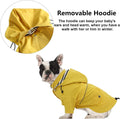 Morezi Dog Zip Up Raincoat with Reflective Buttons, Rain/Water Resistant, Adjustable Drawstring, Removable Hood, Raincoats with Legs 8lbs to 80lbs Available - Y
