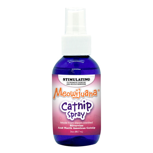 Meowijuana Catnip & Silvervine Spray - 3 oz | High Potency Formula | Natural Formula for Pet Owners & Multi-Cat Households | Enhance Playtime & Relaxation | Perfect for New Cat Owners