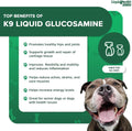LIQUIDHEALTH Pets K9 Liquid Glucosamine for Dogs, Puppies, Senior Canines with Chondroitin, MSM, Hyaluronic Acid - Dog Vitamins for Hip & Joint Health, Dog Joint Oil, Joint Juice - Made in USA (32 oz)