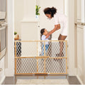 Toddleroo by North States - Diamond Mesh Wooden Baby Gate: Pressure Mounted Baby Gate for Doorways - Adjustable 26.5 to 