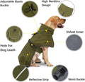 ODSSDAPU Dog Raincoat - Waterproof Winter Jacket with Velvet Inner, Reflective Strip, Black, 3XL