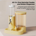 2 in 1 Hamster Water Bottle, Automatic Feeder, No Drip Small Animal Water Dispenser Food Bowl for Syrian Dwarf Hamsters,