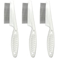 3-Piece Flea & Lice Fine-Tooth Comb Set for Dogs and Cats, Stainless Steel Pin Grooming Tools with Non-Slip Handle