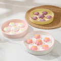 Ceramic Cat Slow Feeder Bowl - 6 OZ Puzzle Food Dish for Healthy Eating - Shallow Wide Whisker Friendly - Dishwasher Safe - 6.3 x 1.2 Inch - Blush Pink Flower