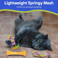 SPOT Kitty Fun Tubes Cat Toy with Catnip Inside | Bouncy Interactive Mesh Toy for Cats and Kittens to Bite, Swat and Chase | 3 Pieces