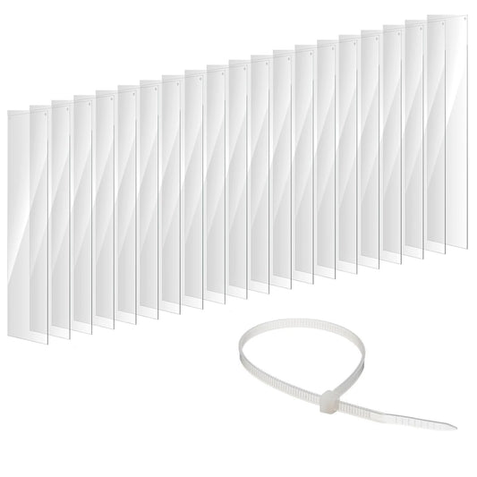 Hromra 20Pcs Clear Cage Edge Liner Guinea Pig Cages, Pet Cage Liner 14" x 4.5", with Holes Zip Ties Urine Guard Side Ferret Cage Accessories for Rabbit Pet Hamster Rat and Other Small Animal