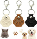 Leather Pet Fur Keepsake Keychain, 3 Pcs Black White Brown