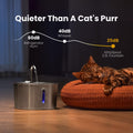 KittySpout Stainless Steel Cat Water Fountain Automatic Drinking Fountain, Quiet Circulating Water Bowl, Dishwasher Safe
