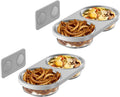 Magnetic Reptile Feeding Ledge with 2 Pack Plastic Bowls Food Feeder Water Dish for Crested Gecko Dwarf Hamster (Gray(Pa