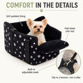 Center Console Dog Car Seat Safe Travel for Small Dogs Under 15 lbs Detachable Washable Pet Carrier with Storage Pockets