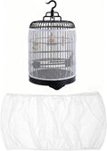 2 Pcs Bird Cage Seed Catcher, Adjustable Bird Cage Net Cover, Reusable Soft Nylon Cover for Parrot Enclosures (White)
