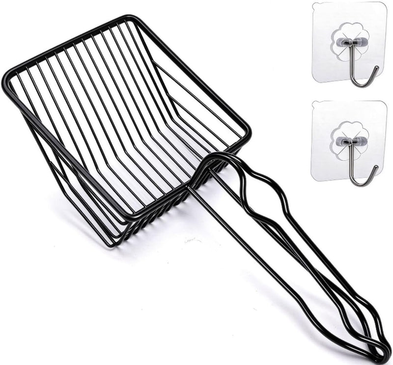 Fast Metal Cat Litter Scoop, No-Clog Round Wire Scooper, Non-Stick Coated