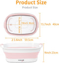 BREENHILL Collapsible Dog Bath Tub for Small Dogs & Cats, Portable Puppy Bath Tub with Water Drain Plug, Space Saving Foldable Pet Bathtub for Indoor & Outdoor Use, Pink