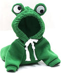 Warm Fleece Lined Dog Hoodie Winter Cute Coat Frog Costume