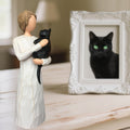 FRUMOASA Cat Memorial Gifts, 6 Inch Loss of Cat Sympathy Gifts, Pet Cat Bereavement Gifts, Hand-Painted Cat Angel Figurine Statue in Memory of Passed Away Black Cat