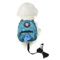 FLAdorepet Dog Backpack Harness with Leash, Dog Poop Bag Dispenser, Pet Self Carrier Adjustable Travel Hiking Walking Harness Backpack for Small Medium Dogs (M(fit:10-15lb), Blue)