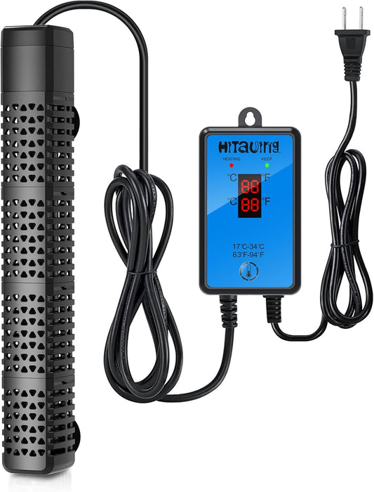 HiTauing Aquarium Heater, Upgraded 300W/500W Fish Tank Heater with Intelligent Leaving Water Automatically Stop Heating 