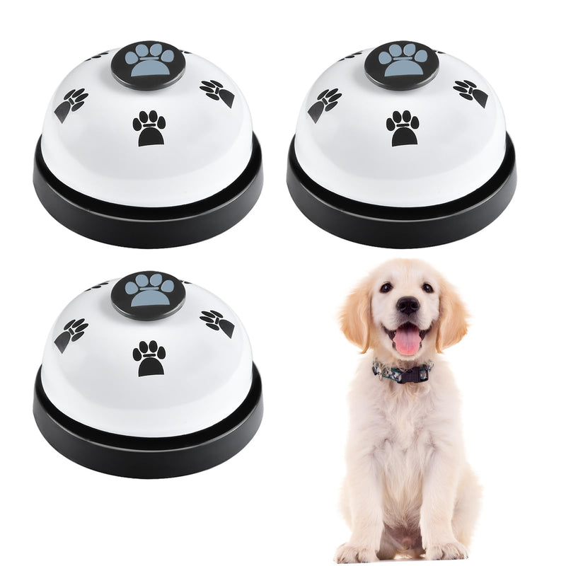 Lcckyeng 3 Pack Dog Doorbells, Pet Training Bells for Outside Potty Training and Communication, Bell for Dog Cat Puppy Interactive Toys (White, 3 Pack)