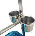 Bird Tabletop Perch Stand Stainless Steel Play Gym Playstand with Cups and Tray for Budgie Parakeet Cockatiel Conure (De