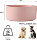 6'' Ceramic Dog Bowl - 30Oz Classic Dogs Food & Water Bowl for Small and Medium Breed Dogs, Heavy Duty Non-Slip Dog Dish