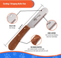 Elmax Pro Professional Stripping Knife for Dogs, Best for Removing Unwanted Undercoat, Blades are Made of Stainless Steel with Wooden Handle Grip (Right-Handed, Rosewood)