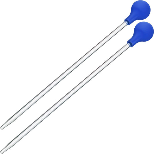 BOAO 2 Sets Aquarium Coral Feeder Pipette Long Syringe Feeding Tube Blue