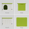Plastic Cat House for Outdoor Indoor Use, Stackable Feral Cat Shelter Indoor Cat House Weatherproof Waterproof Elevated (Green)