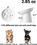 Y YHY Slow Feeder Cat Bowl, Ceramic Cat Slow Feeder Bowl, 6 Inches, Elevated, Anti Vomiting for Dry and Wet Food, White