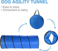 Dog Agility Tunnel 2-Pack 71"x22" with Stakes & Stop Grid for Training