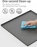 Petacola Dog Pee Pad Holder, 23.4 x 23.4 Inch Silicone Potty Holder, Leak-Proof & Non-Slip Design, Protects Floors from Mess, Easy-Clean, Lightweight & Portable, Fits Regular Pads, Gray