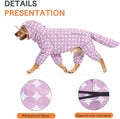 Polka Dot Dog Raincoat, Waterproof Four-Leg Rain Jacket for Dogs with Detachable Hood & Tail Cover, Seam-Sealed Dog Rain