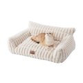 Joydeco Cat Couch for Pets, 24 inch Plush Pet Sofa, Cat Bed for Indoor Cats with Removable Washable Cover, Supportive Pet Sofa, Cream