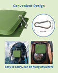 Collapsible Portable 2-in-1 Dog Bowl, Integrated Travel Dog/Cat Food Water Bowl, Silicone Foldable Expandable Bowl with Carabiner - Anti-Spill and Anti-Skid - for Camping/Traveling LPFLASAT (Green)