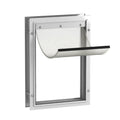 Hakuna Pets Deluxe Aluminum Pet, Cat and Dog Door with 2-Way Locking Panel for Screens, Doors and Walls up to 2.8" Thick, Large, White