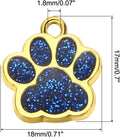 PATIKIL Animal Dog Cat Paw Print Pendants, 10 Pcs Crystal Footprint Dog Cat Paw Prints Pendants for DIY Necklace Bracele