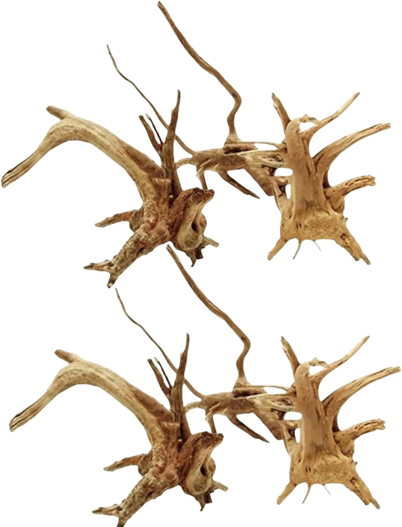 2Pcs Aquarium Driftwood Branches Natural Wood Reptiles Trunk Wood Fish Tank Decoration Plant Stump Ornament Landscaping,