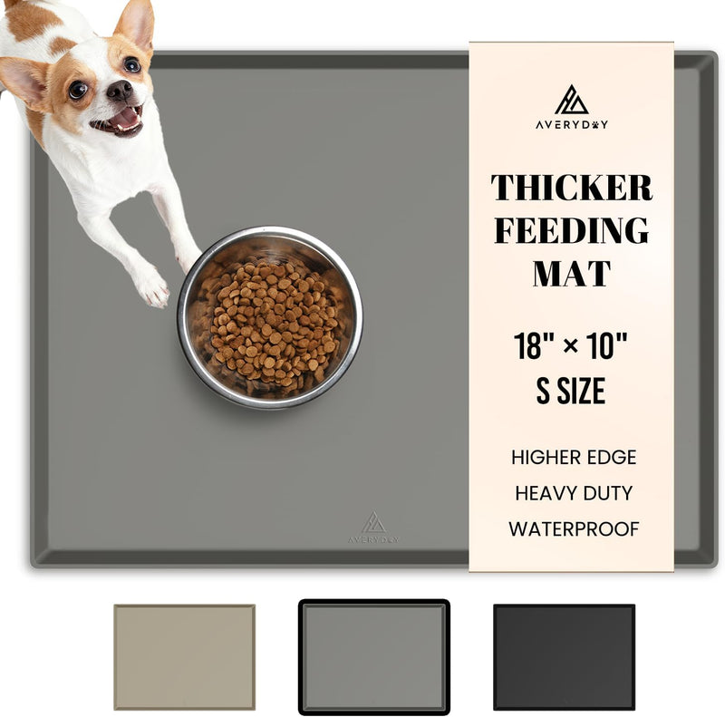 AVERYDAY 18x10 Waterproof Silicone Dog Food Mat, Raised Edge Placemat