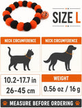 Halloween Pet Collar, Pumpkin Bell Pom Pom Necklace for Cats and Dogs, L Size Holiday Costume Accessory
