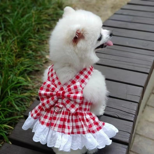 Plaid Pet Dress - Cute Dog & Cat Checkered Outfit