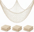 Sukh Fish Net Decorations for Party - 3PCS 39.37 * 78.74 in Fishing Net Decoration Netting for Wall Photo Hanging Nautic