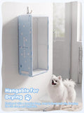 Collapsible Dog Bath Tub for Small Dogs & Cats, Portable Puppy Tub with Side Drain Outlet, Hanging Tab, Foldable Rigid-P