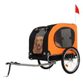 88Lbs Dog Bike Trailer, Pet Cart Bicycle Carrier with Oxford Fabric, Easy Folding Pet Bicycle Trailer with Quick-Release Wheels & Non-Slip Mat & Safety Flag, 16" Air Tires & Washable Non-Slip Lining