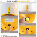 TOSCARA Dog Ball Thrower – Automatic Interactive Pet Tennis Ball Launcher with 6 Balls, USB Charging & Multiple Distance Settings Indoor & Outdoor Training & Play Toy for Small & Medium Dogs (Yellow)