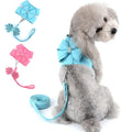SELMAI Bling Rhinestone Dog Harness and Leash Set, Soft Faux Suede Puppy Vest with Bow for Small Dogs, No-Pull Adjustable Wrap-Around Cat Harness for Chihuahua Yorkie