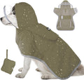 Lukovee Dog Raincoat, Ultra-Light Rain Jacket with Hood & Leash Hole, M